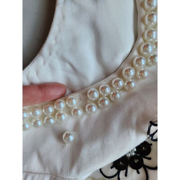 NWD Maeve 3D Embellished Pearl Shift Mini Dress Sz XSP Petite White #9N501 - Picture 13 of 14